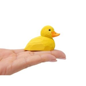 Baby Duck Bird Figure Statue Wood Decor